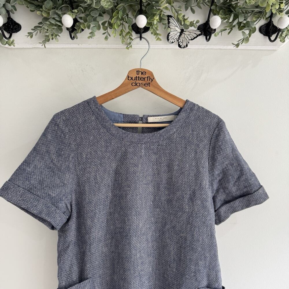 7115 By Szeki Womens Linen Blend Blue Shirt Dreee Lagenlook Medium Designer - Picture 2 of 4